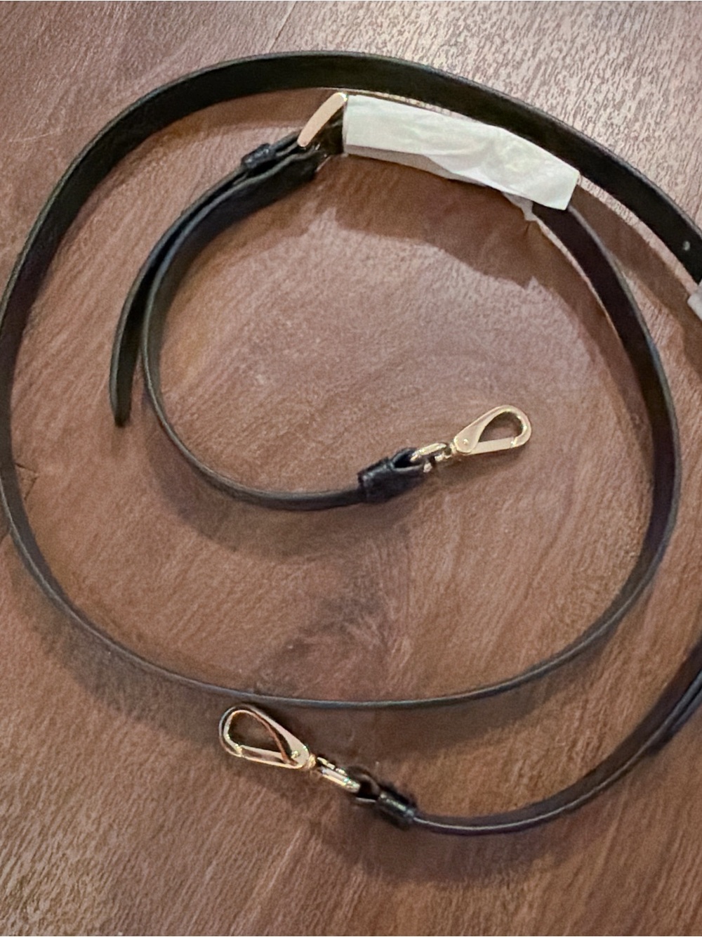Prada Black Leather Crossbody Strap with Gold Hardware